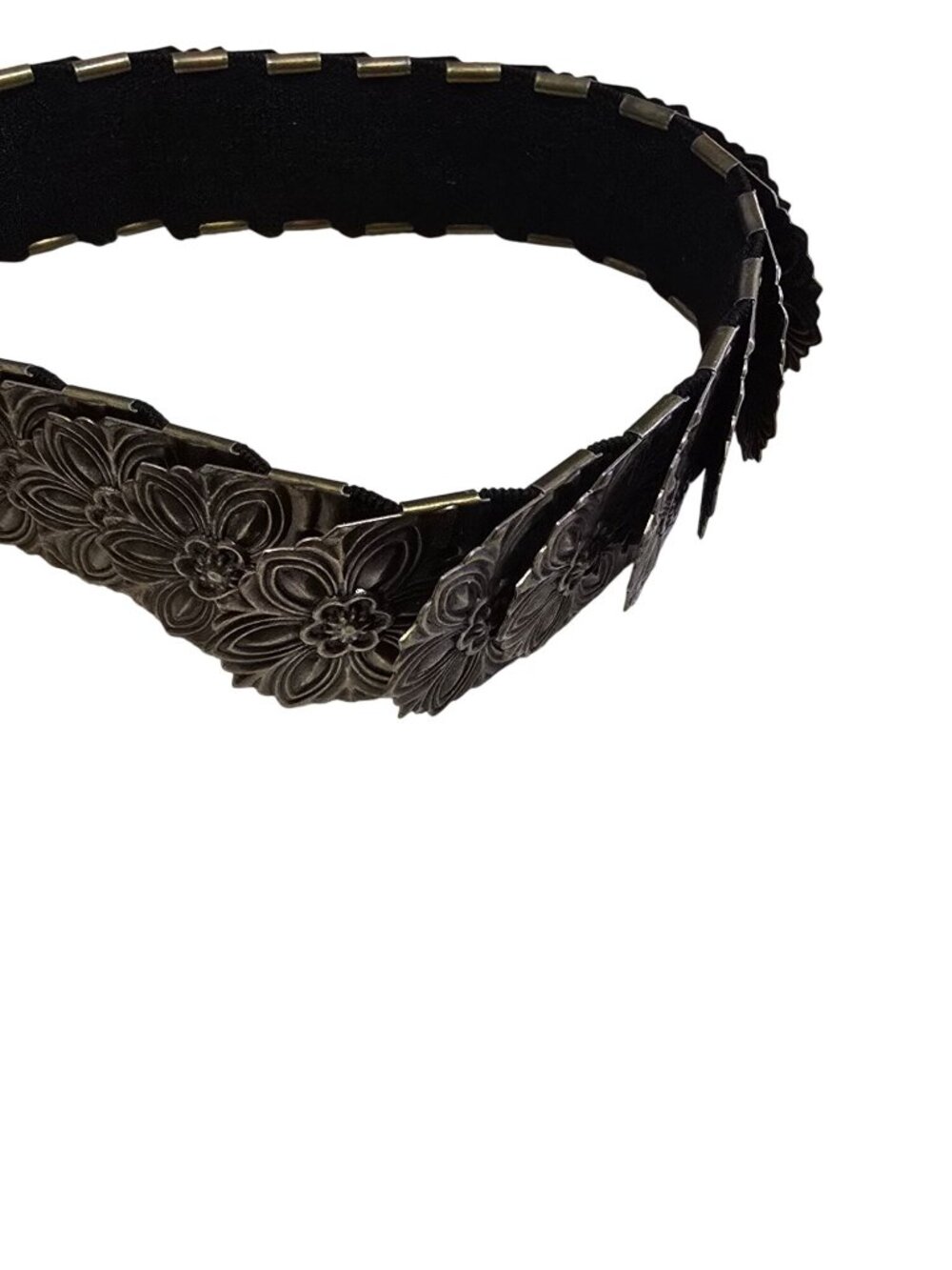 Vintage Jeweled and Metal Floral Belt Adjustable 33"  Boho Fairy READ - Picture 7 of 11